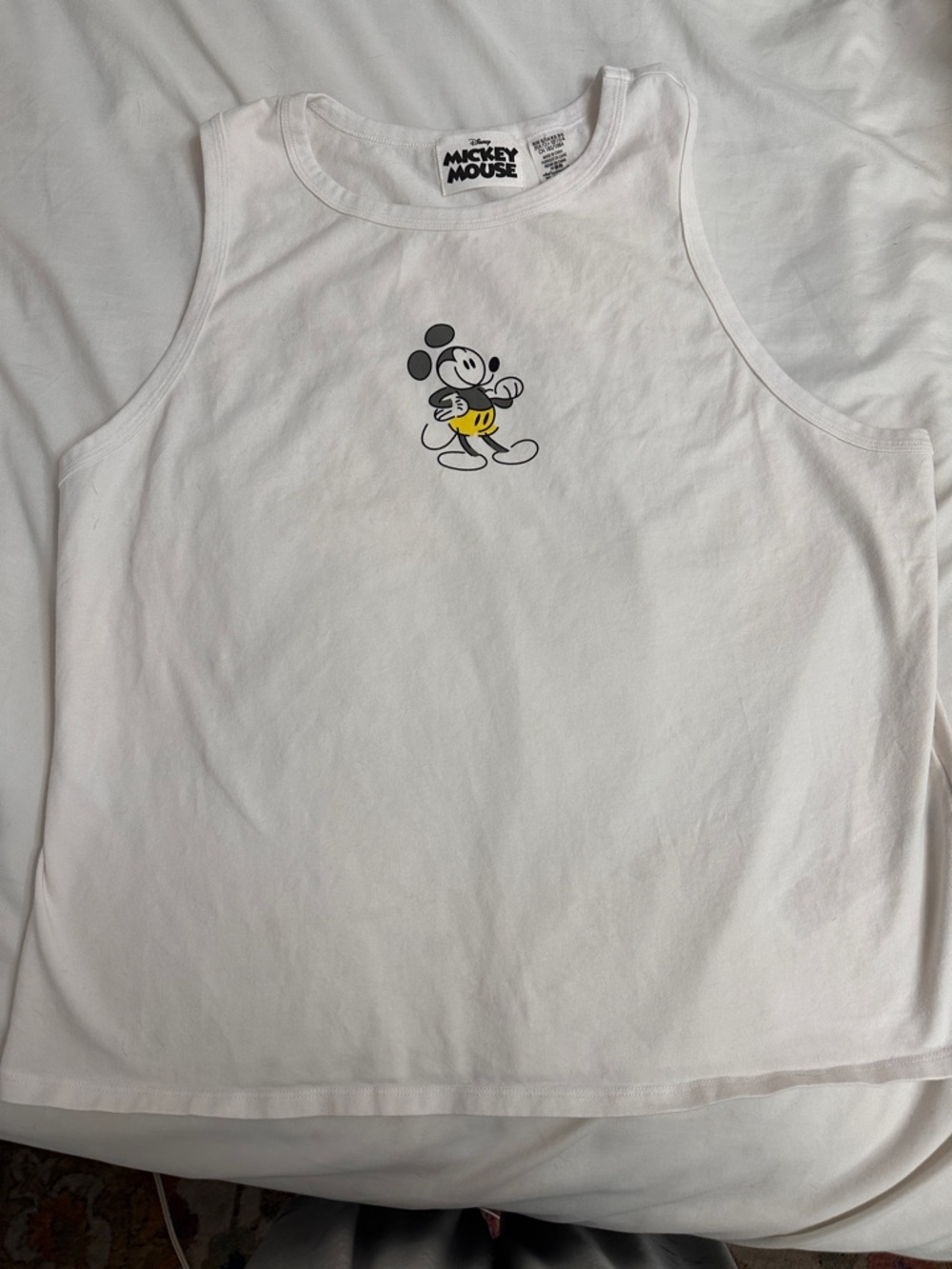 Disney Parks Mickey Mouse Tank Top Genuine Mouseware White Med Womens